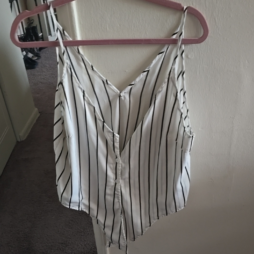 Striped Black and White Women's Top
